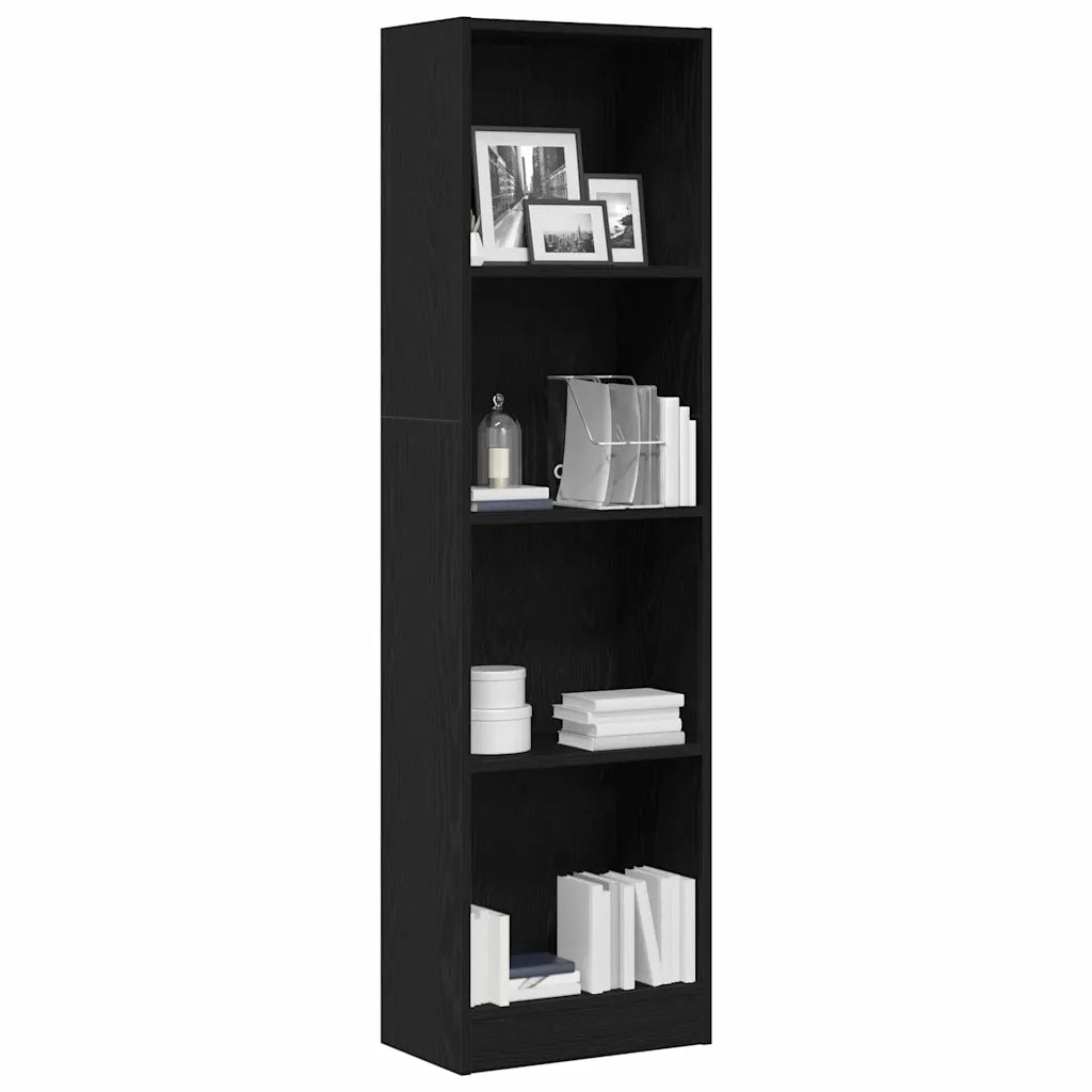 Libreria Rovere Nero 40x24x143 cm in Legno Multistrato 862453
