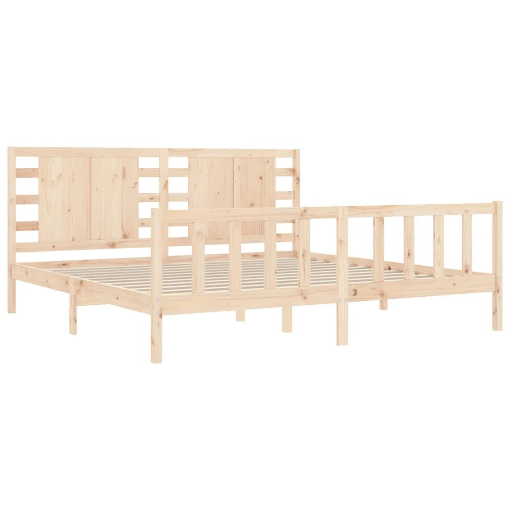 Giroletto senza Materasso-Struttura Letto 200x200 cm in Legno Massello di Pino 424550