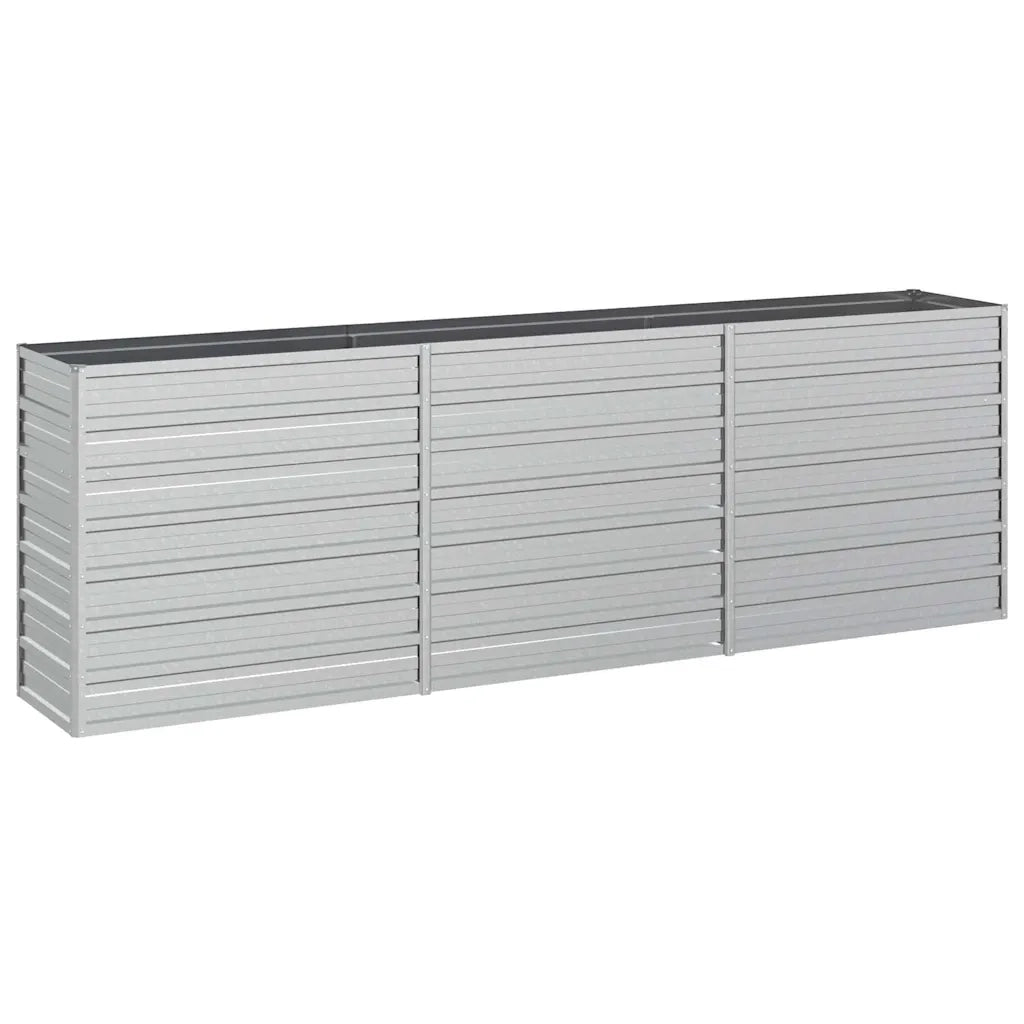 Letto Rialzato Giardino 240x40x77 cm in Acciaio Zincato Argento cod mxl 46437