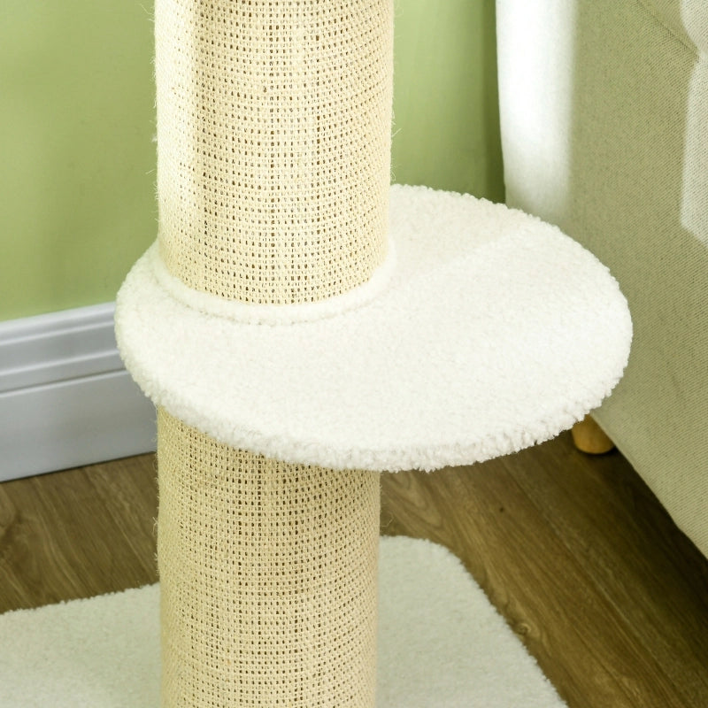 Albero per gatti 91 cm con piattaforme e cuccia, crema
