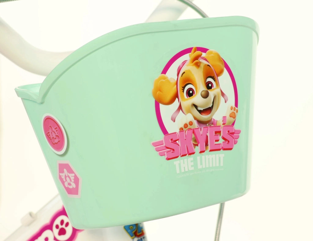 PAW PATROL  12", bicicletta per bambini, adatta a bambini tra i 3 e i 5 anni, per altezza tra 85 e 105 cm, cestino e por
