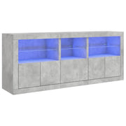 Buffet credenza cassettiera armadio mobile contenitore organizer per cucina soggiorno salotto con luci LED 162 x 37 x 67 cm grigio 02_0029980