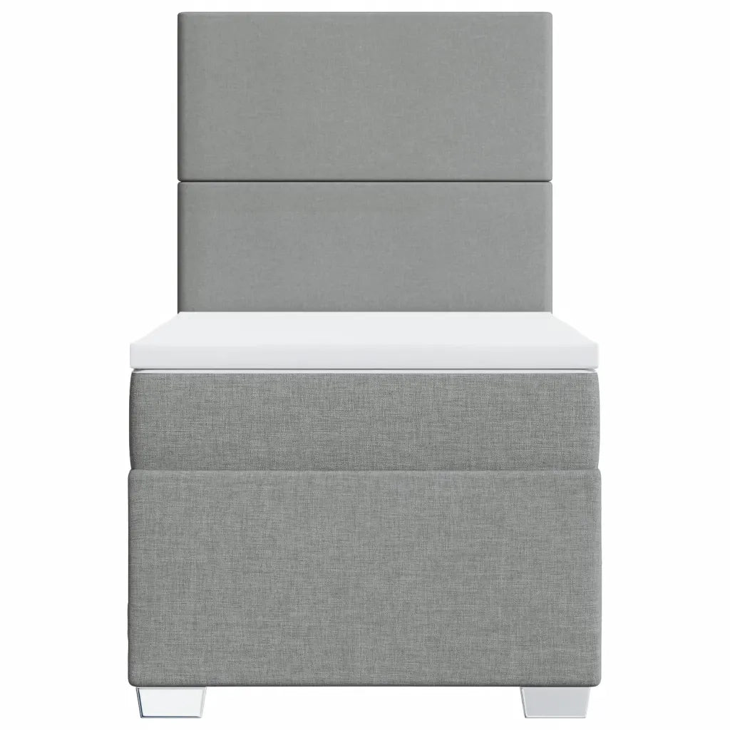 Giroletto a Molle con Materasso Grigio Chiaro100x200 cm Tessuto 3292692
