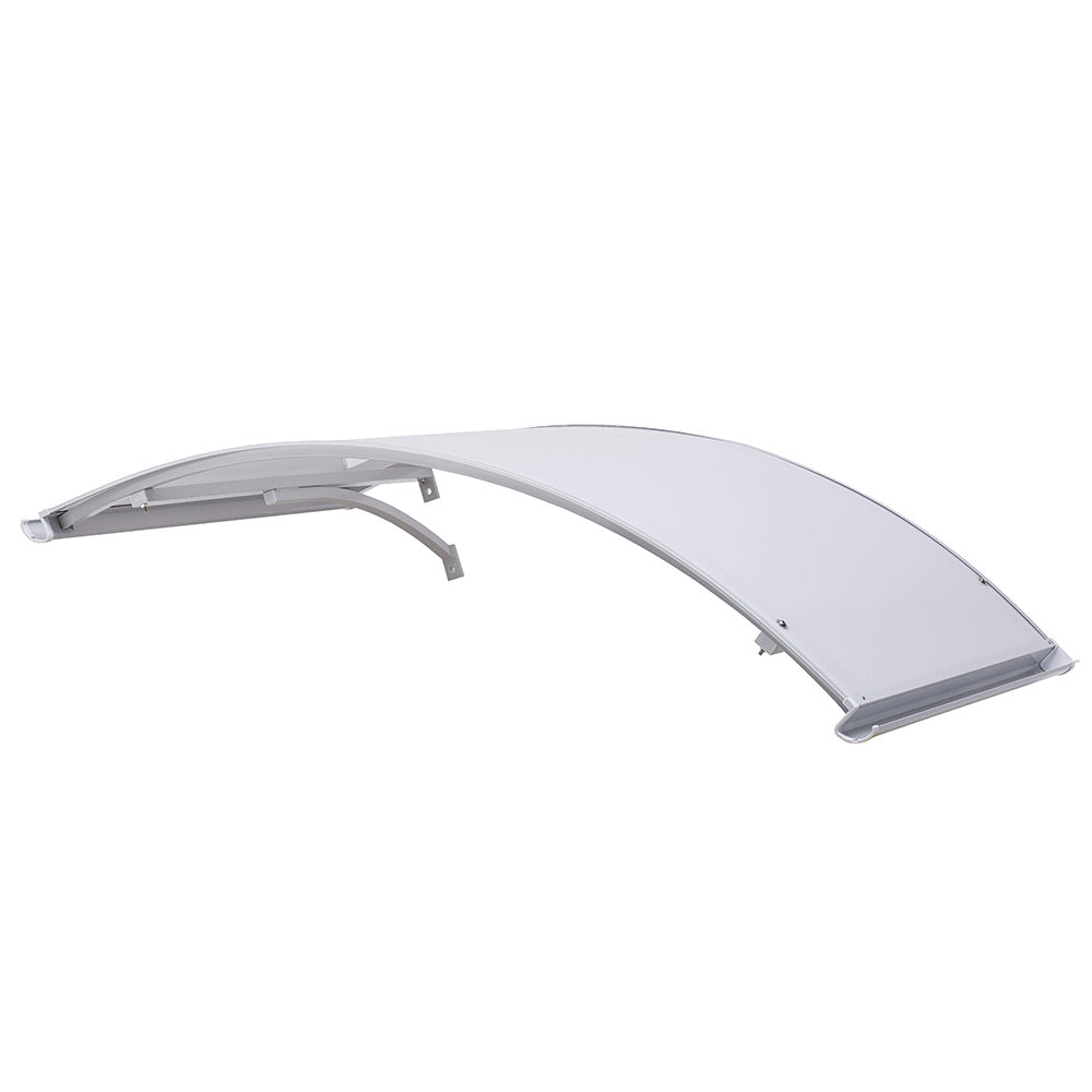 Pensilina Tettoia ad Arco in Policarbonato Compatto Satinato Opalino 140x90 cm