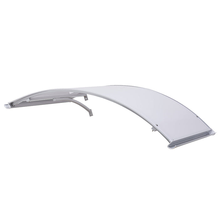 Pensilina Tettoia ad Arco in Policarbonato Compatto Satinato Opalino 140x90 cm