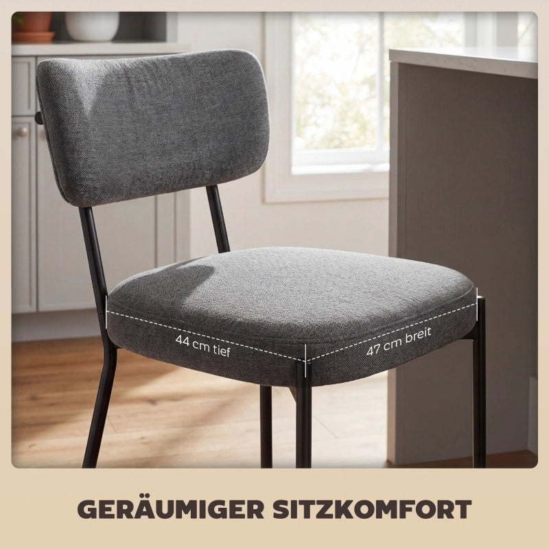 SGABELLO BAR Set da 2 pezzi Imbottito 49x53x93 cm Grigio