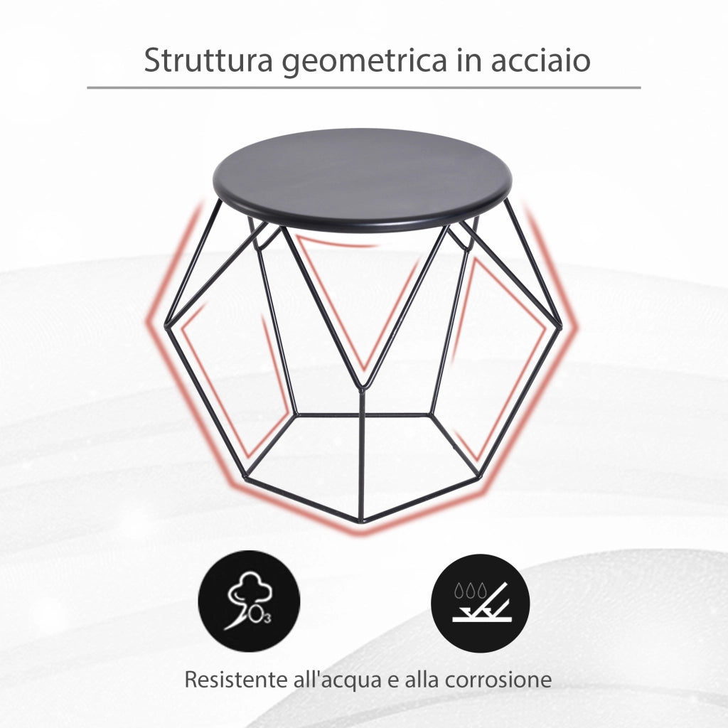 Tavolino da Caff¨¨ Moderno ¨C Zephmum ¨C Acciaio Bianco, Piano Vetro Temperato, 54x54x44cm