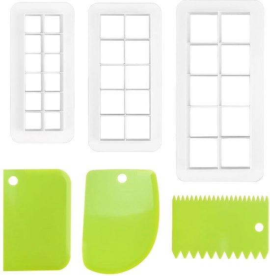 Set di stampaggio a rilievo - 3 pezzi - plastico - per decorazioni da forno
