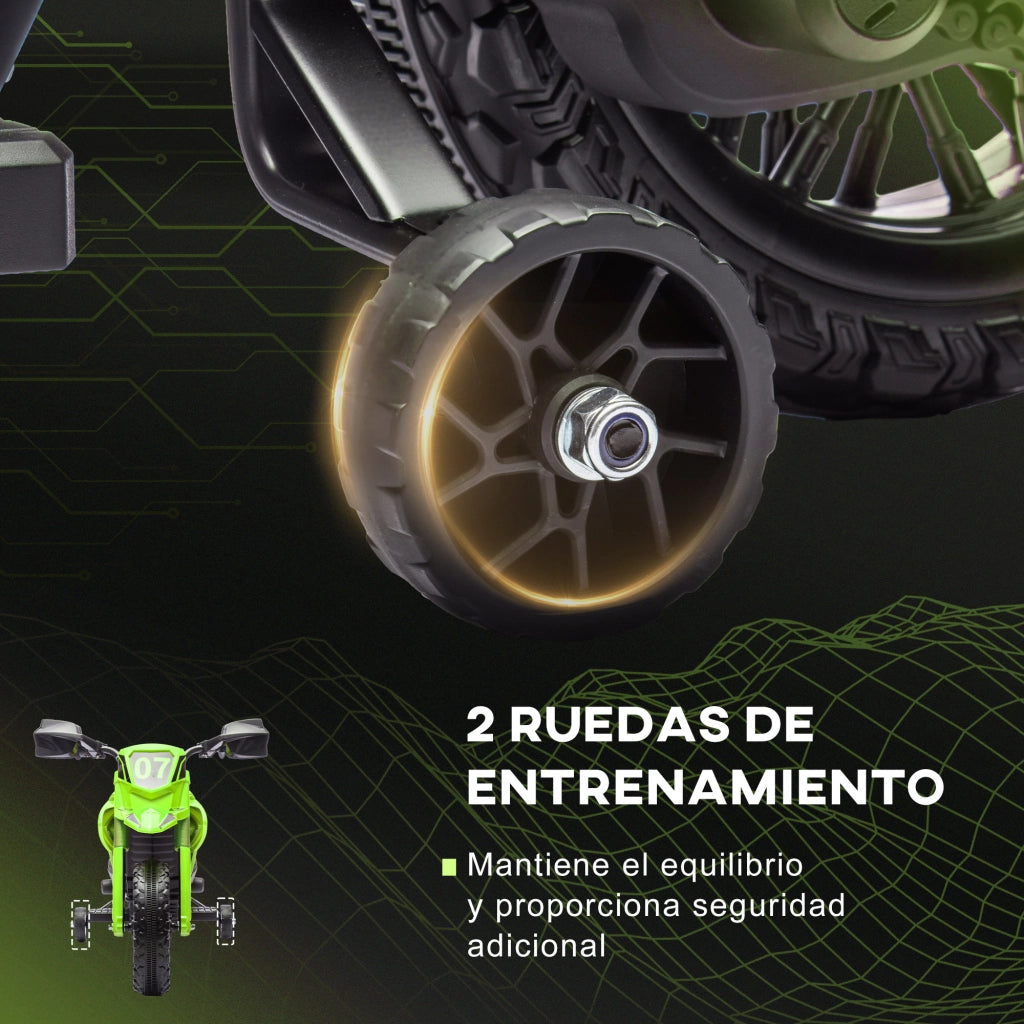 Moto Elettrica Bambini Verde 12V ¨C zephmum ¨C Verde 30 kg