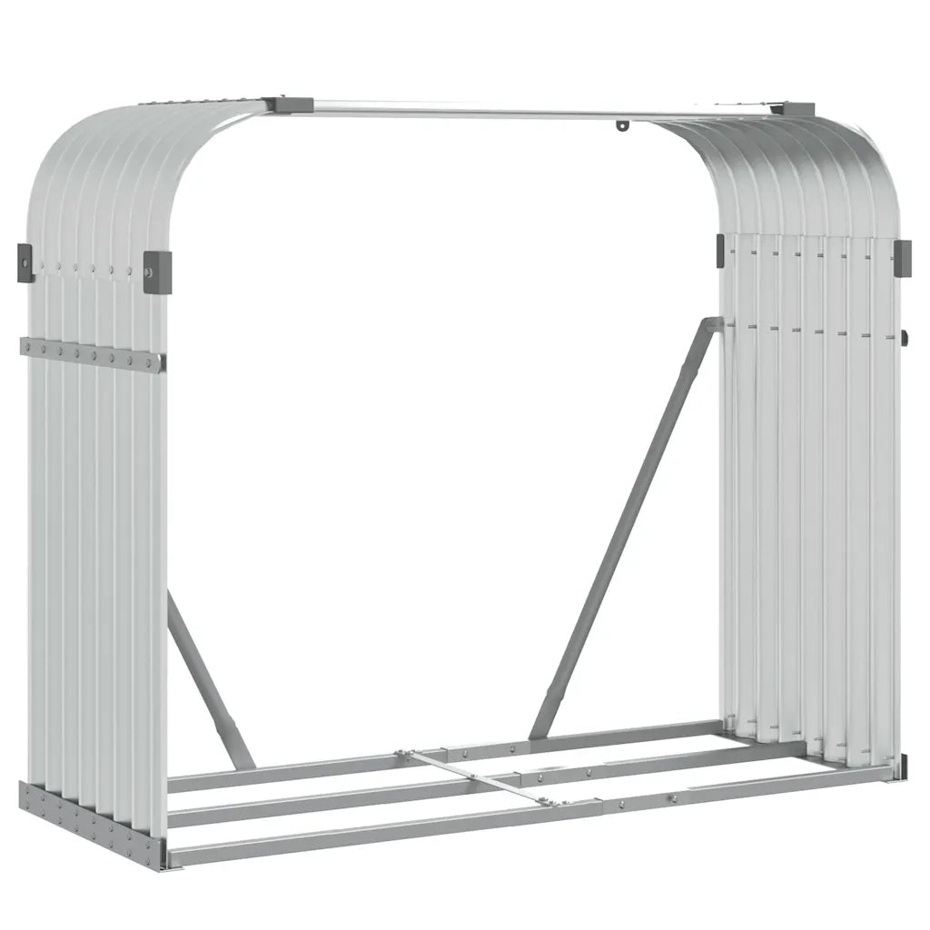 Portaceppi Argento 120x45x100 cm in Acciaio Zincato