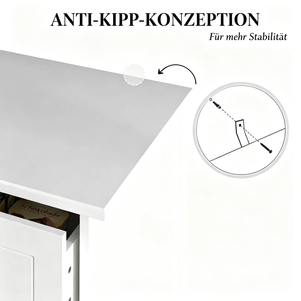 CASSETTIERA 5 cassetti 74x40x91 cm bianco MDF e truciolare