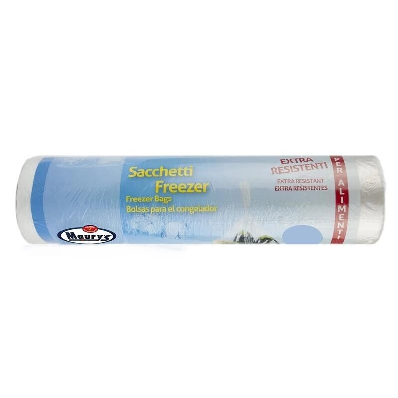 MAURY'S ROTOLO SACCHETTI ALIMENTI FRIGO FREEZER TRASPARENTI RESISTENTI 360 PZ
