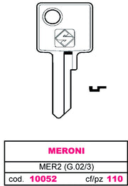 Silca CHIAVE ASC MER2 (G.VAC 3) MERONI 100.00 pz
