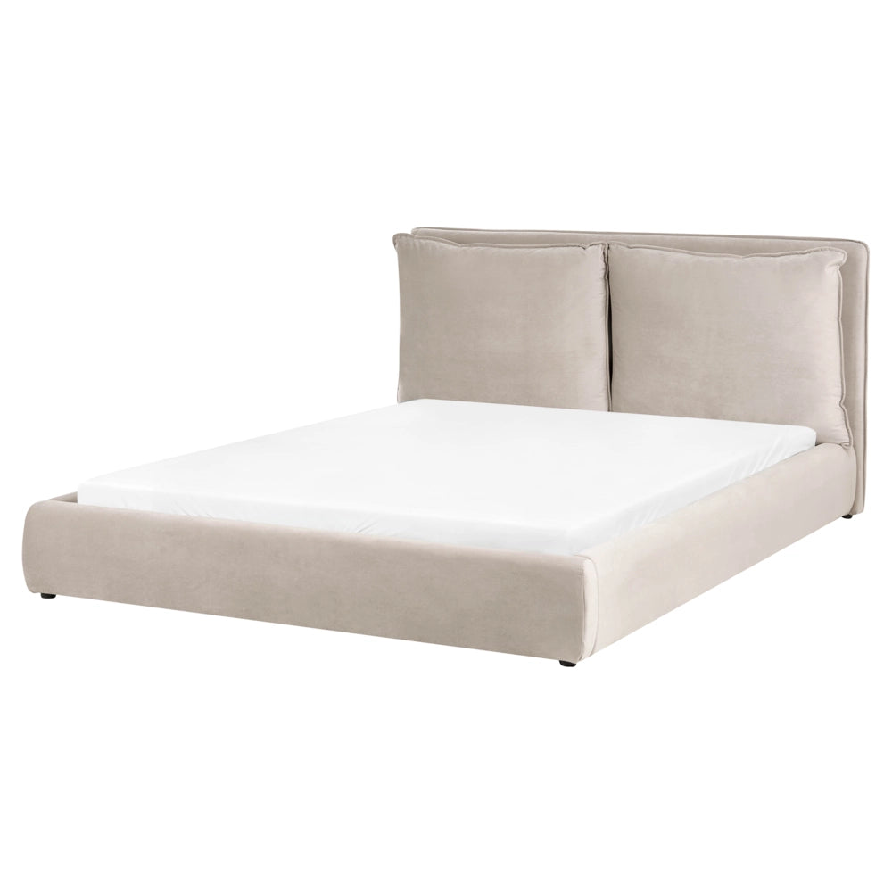 Letto matrimoniale ad acqua tessuto tortora 160 x 200 cm camera da letto moderna