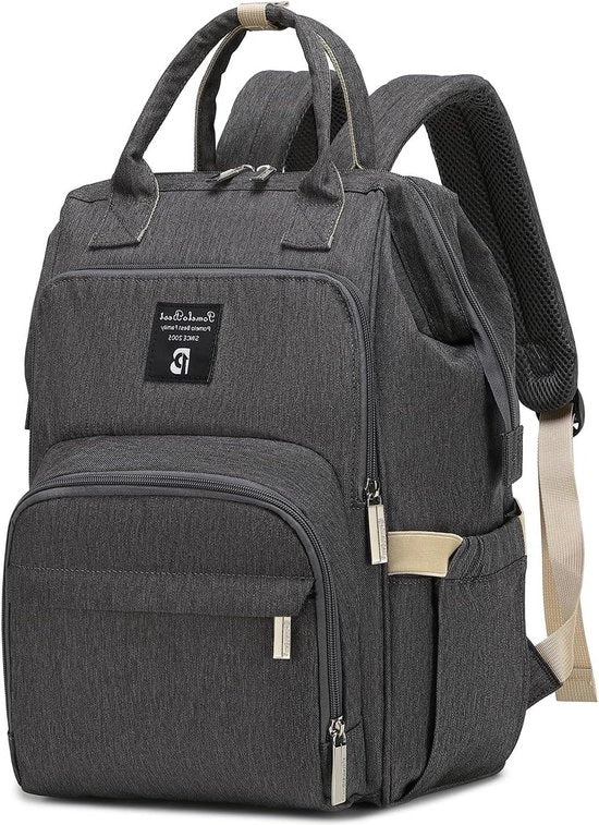 Zaino Pomelo con cuscino di supporto - impermeabile - grande capacità - nero - grigio - multifunzionale - per viaggi - elegante - Nuova versione - nero-grigio