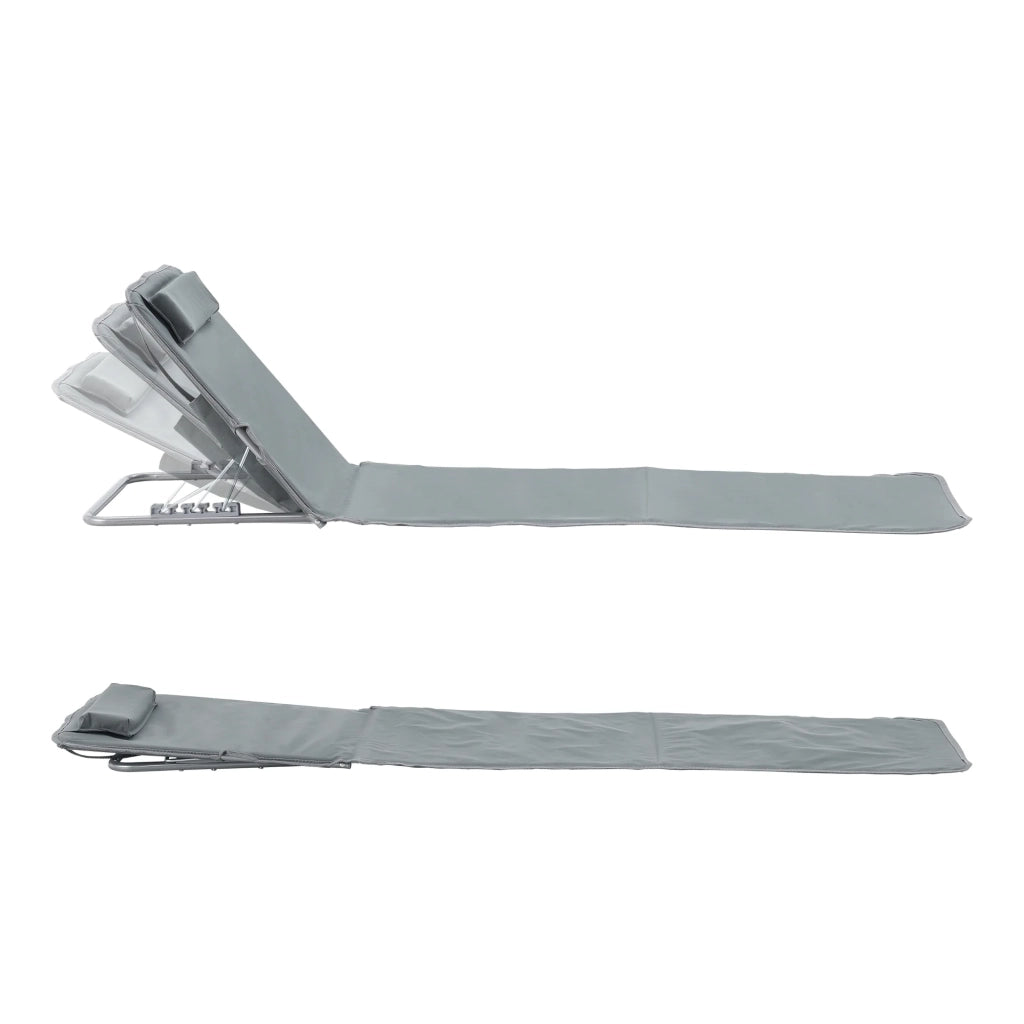 Set di 2 materassini da spiaggia con schienale reclinabile 160 x 49 cm grigio scuro 03_0009729
