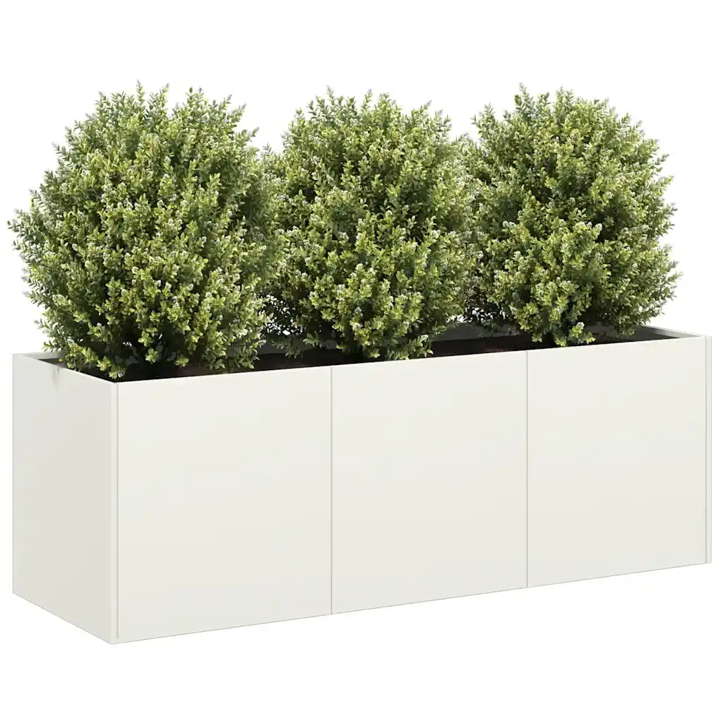 Fioriera Bianca 120x40x40 cm in Acciaio Laminato a Freddo 860676