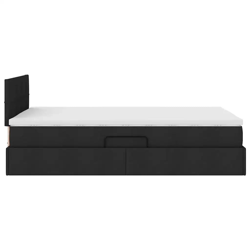 Letto con contenitore e materasso Nero 120 x 200 cm