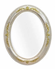 Mobili2g - specchiera in foglia argento con particolari con mecca- misure: l.84 x h.104 x p.5