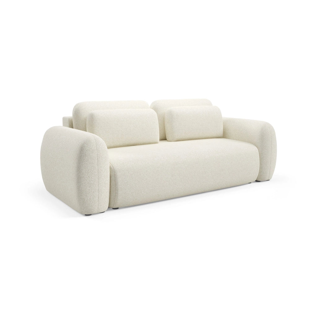 Sessame, Divano Letto 3 Posti Contenitore, 266x121 cm Bianco Crema