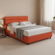 Brivio, Letto Piazza e Mezza Sfoderabile Made in Italy, Arancione