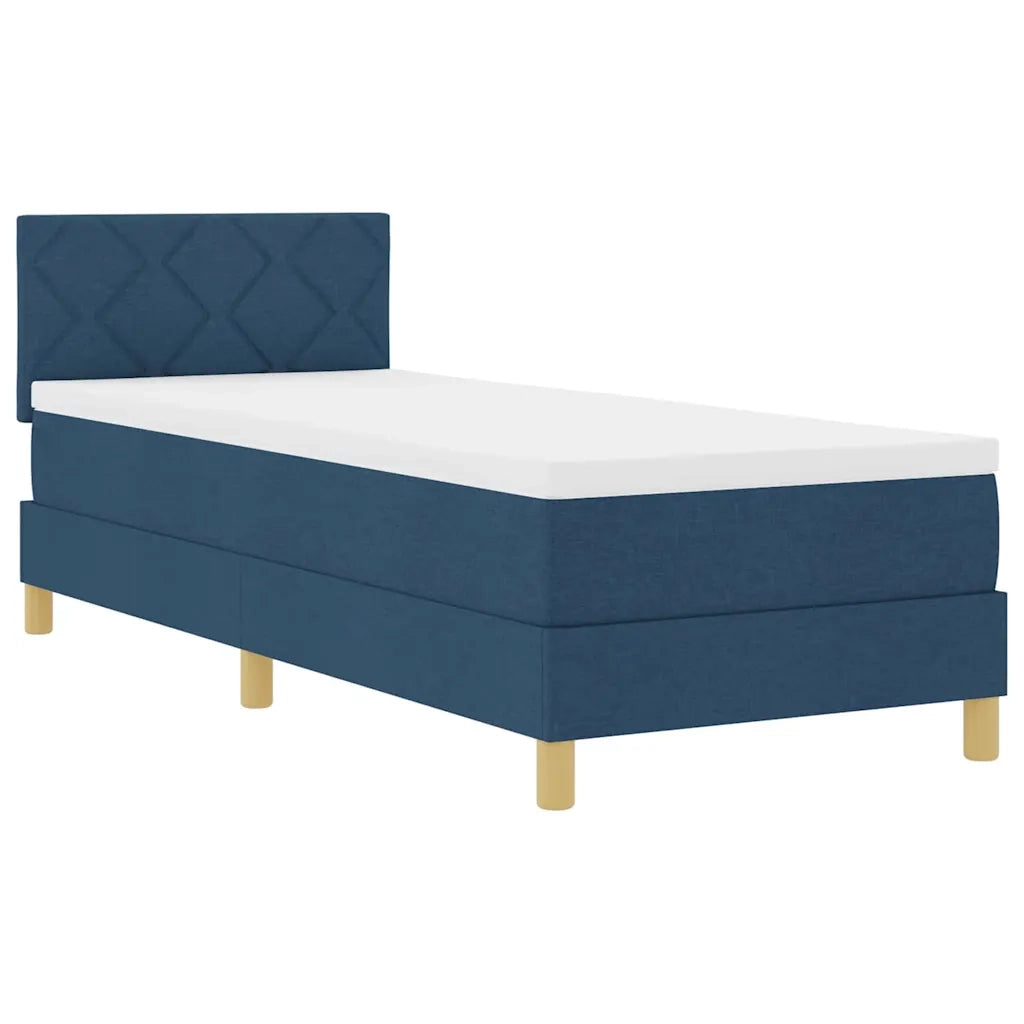 Letto a Sorgente LED con materasso Blu 80 x 200 cm Tessuto