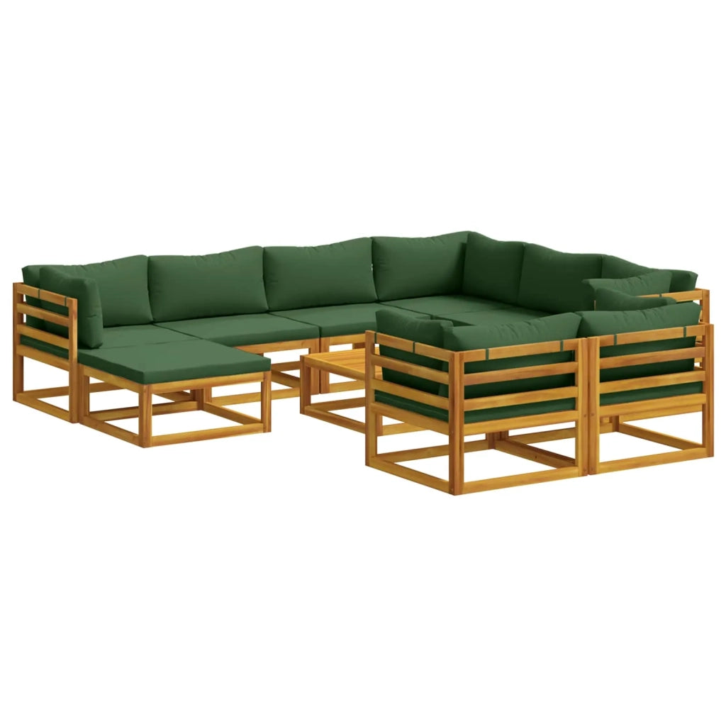 Set di divani 10 pz Naturale Legno di Acacia Massello 3417261