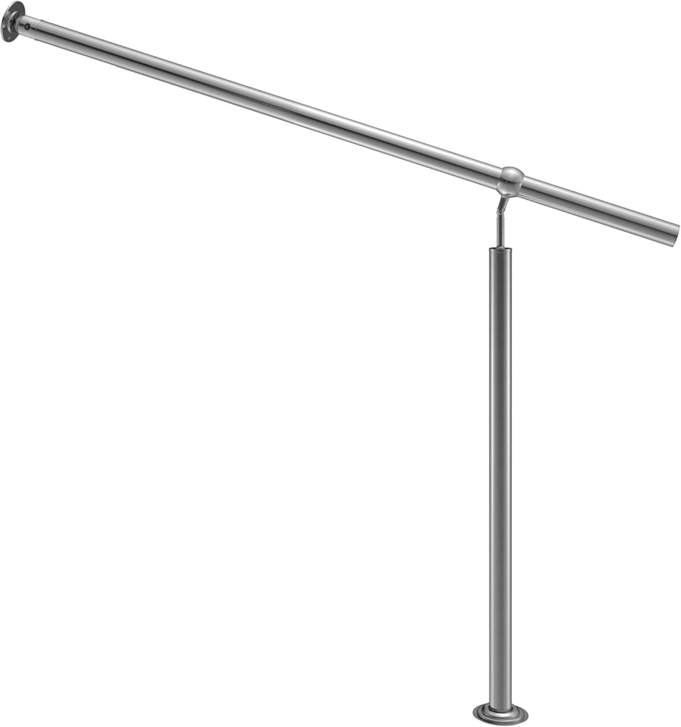 Ringhiera d'ingresso in acciaio 80cm interno esterno corrimano da parete