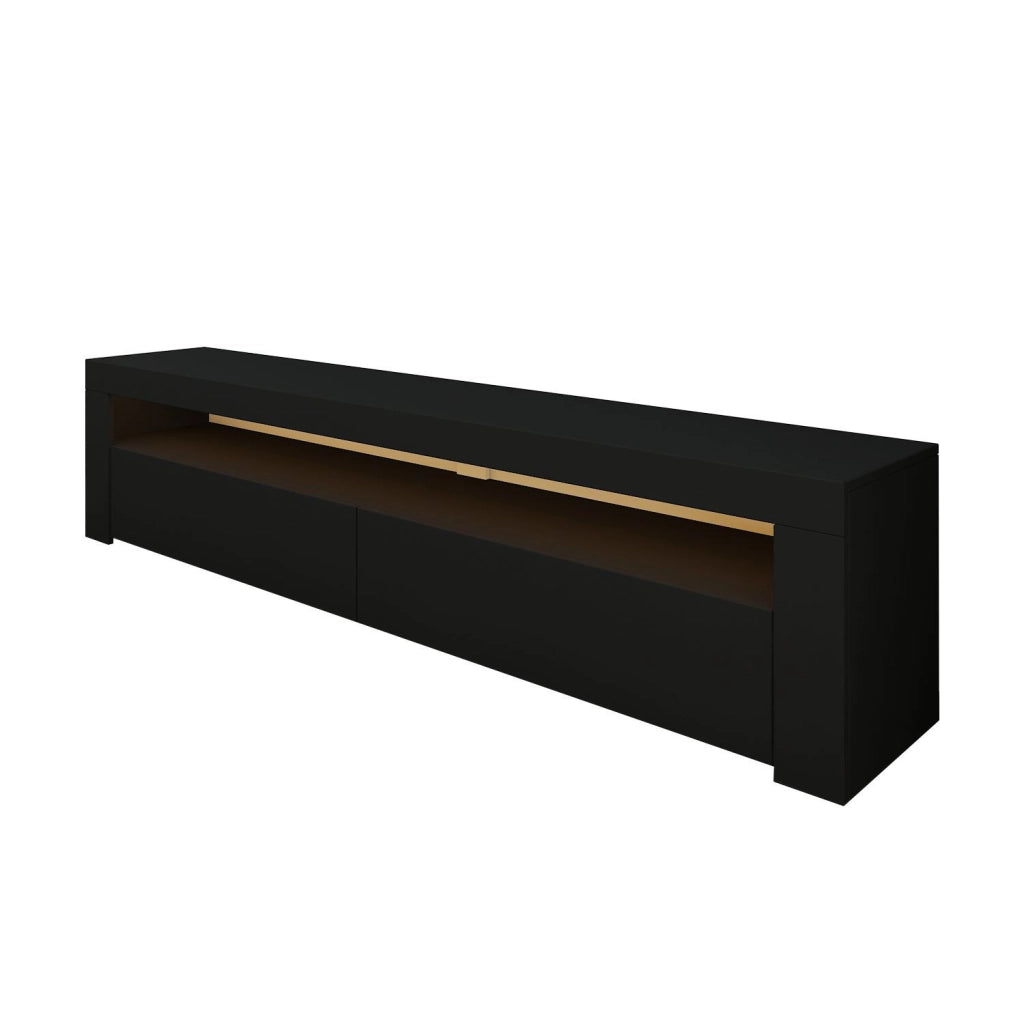 Porta TV in legno "Bati" - 150 x 36 x 46 cm - Nero