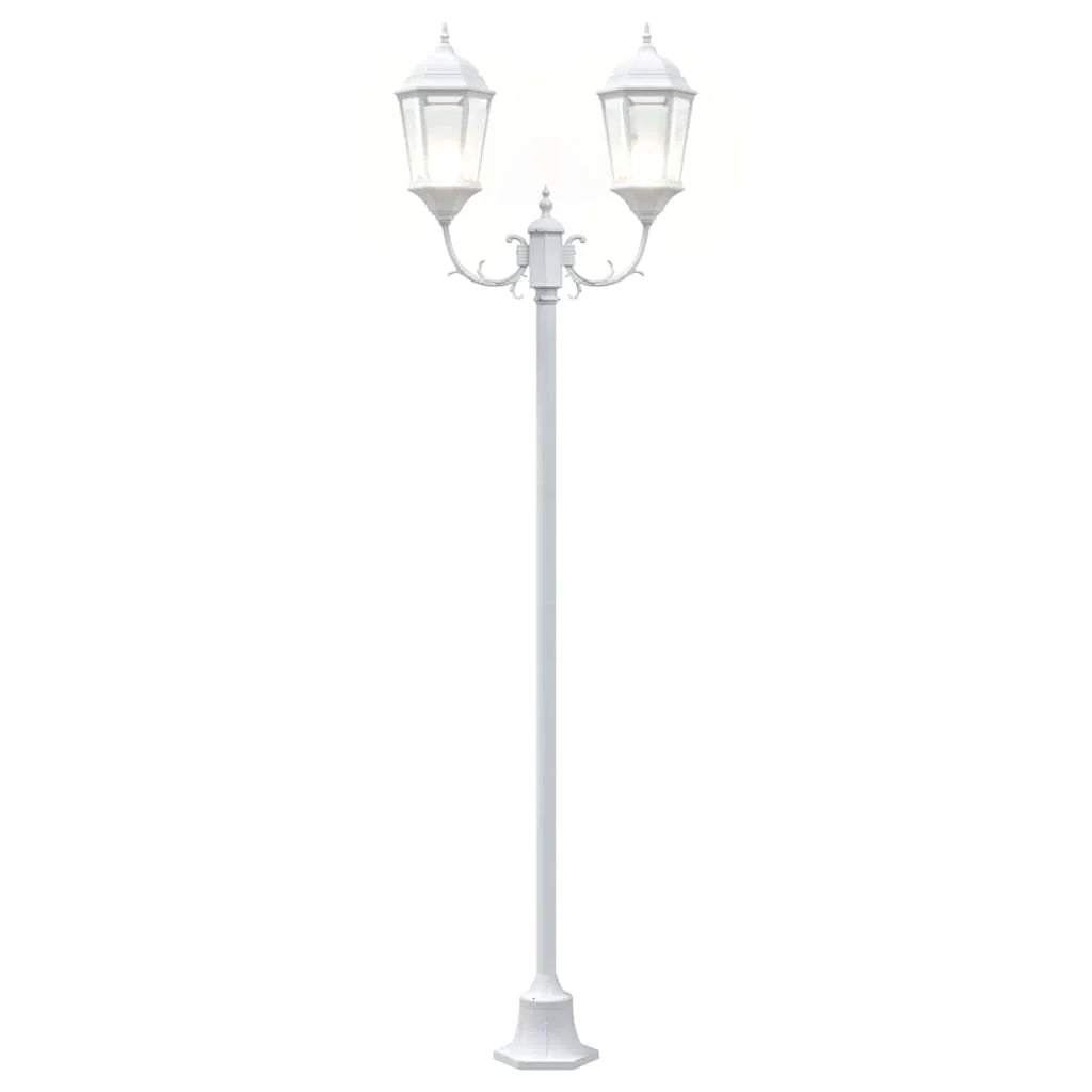 Lampada da giardino vintage 68 x 20 x 235 cm illuminazione potente stile classico alluminio bianco 02_0058417