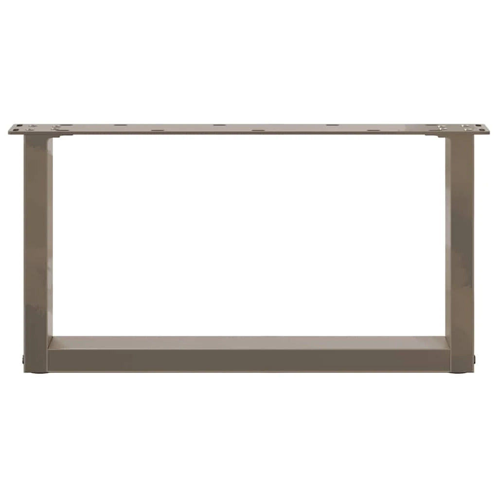 Set di 2 gambe per tavolino da caffè a forma di U 60 x 30 cm struttura robusta design moderno acciaio naturale 02_0057383