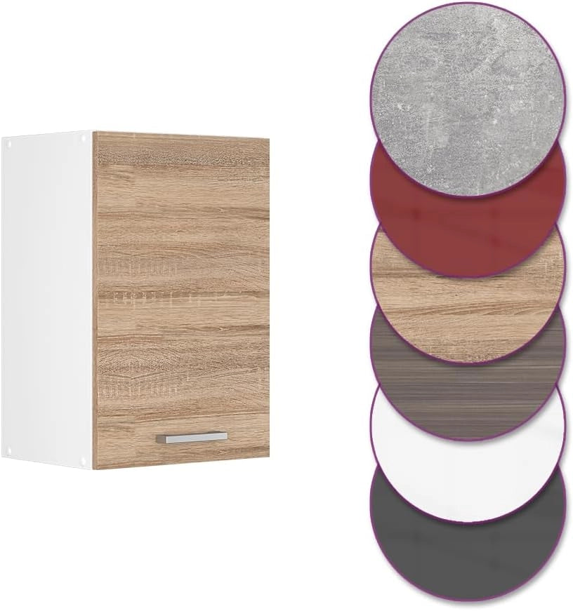 Pensile da cucina R-Line, Sonoma, 40 cm, per la libera combinazione all'interno di sistemi cucina modulari
