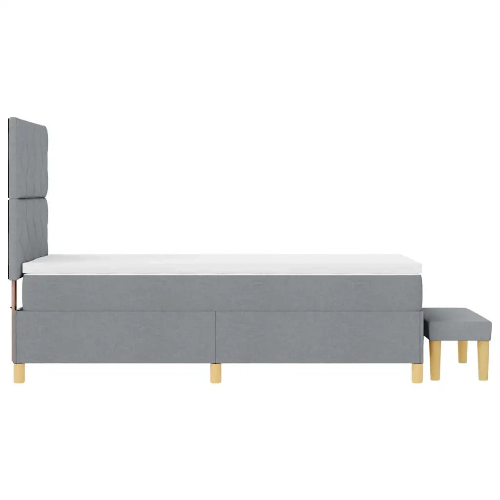 Letto a molle con materasso Grigio chiaro 90 x 190 cm Tessuto 3344338