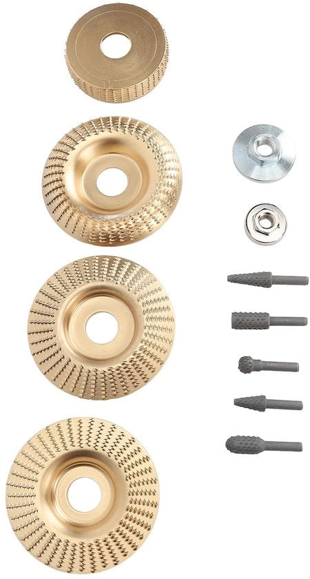 Set di tagliatrici per legno - 4 pezzi di tagliatrici per legno - 5 pezzi di set di raschietti rotanti - gomme di flensing universali - compatibile con martelli a mola - facile da installare - accessori per raschiatura