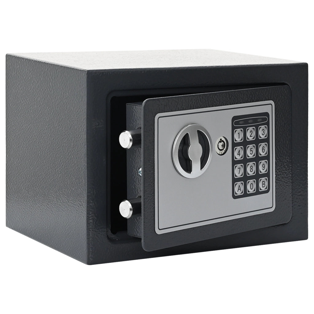 Cassaforte Elettronica Digitale Grigio Scuro 23x17x17 cm Acciaio