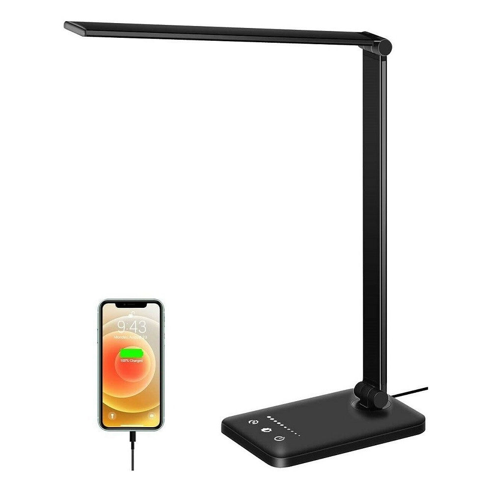 Trade Shop - Lampada Da Tavolo Scrivania Touch Pieghevole 180° Luce 52 Led 5 Colori Ek009a -