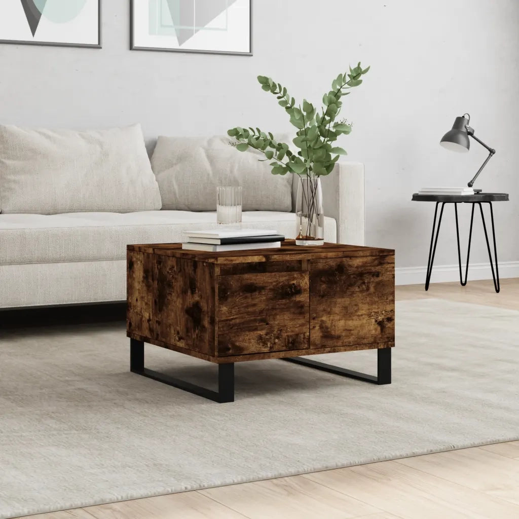 vidaXL Tavolino da Salotto Rovere Fumo 55x55x36,5 cm Legno Multistrato