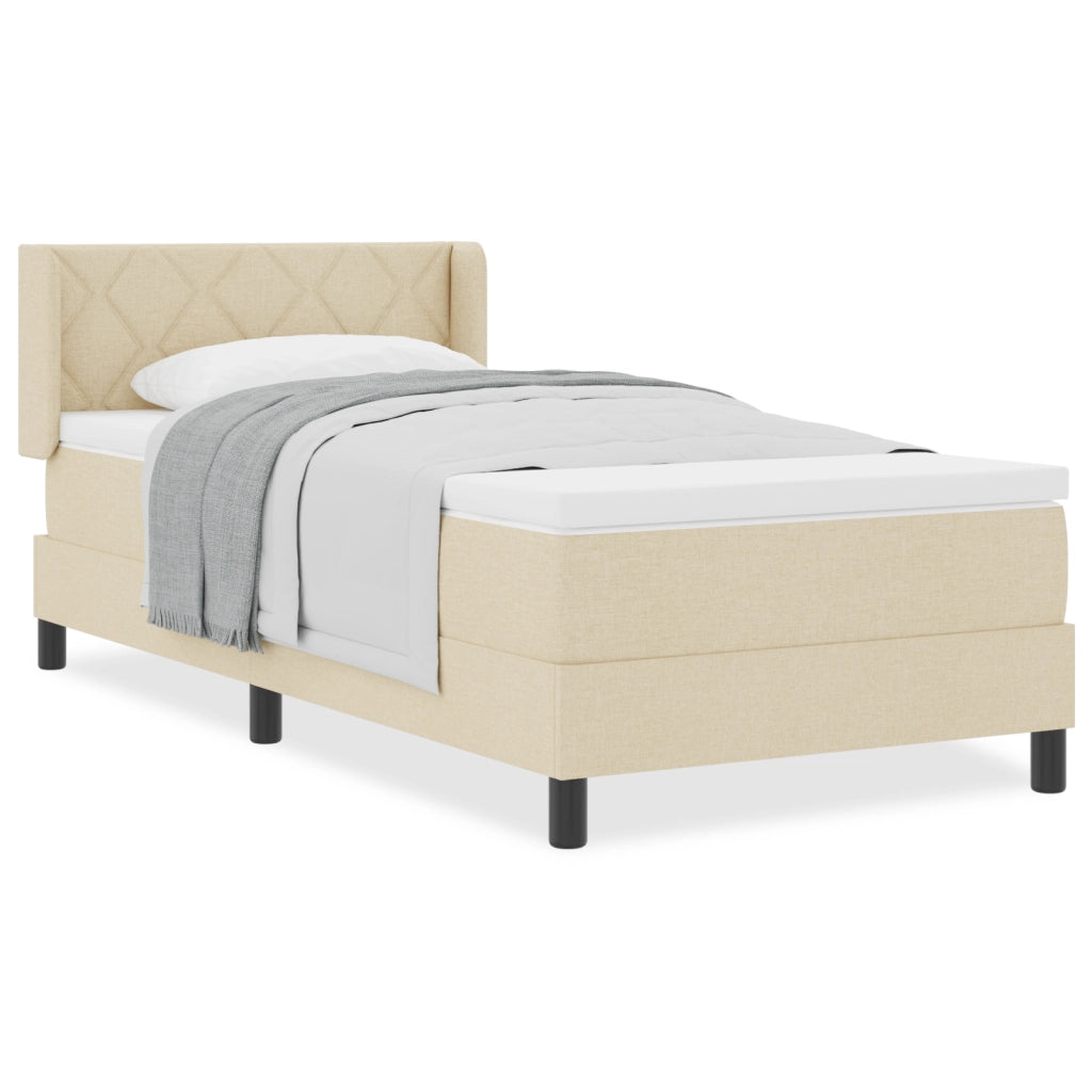 Letto a molle box  con materasso Panna 100x200 cm Tessuto