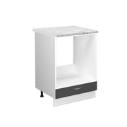 Mobile per forno da incasso Fame-Line Antracite-oro/Bianco 60 cm, PL Marmo Vicco