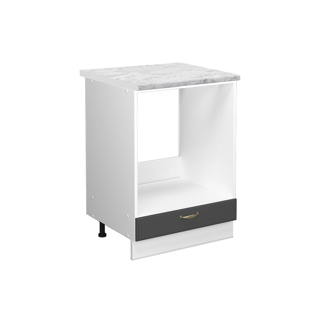 Mobile per forno da incasso Fame-Line Antracite-oro/Bianco 60 cm, PL Marmo Vicco