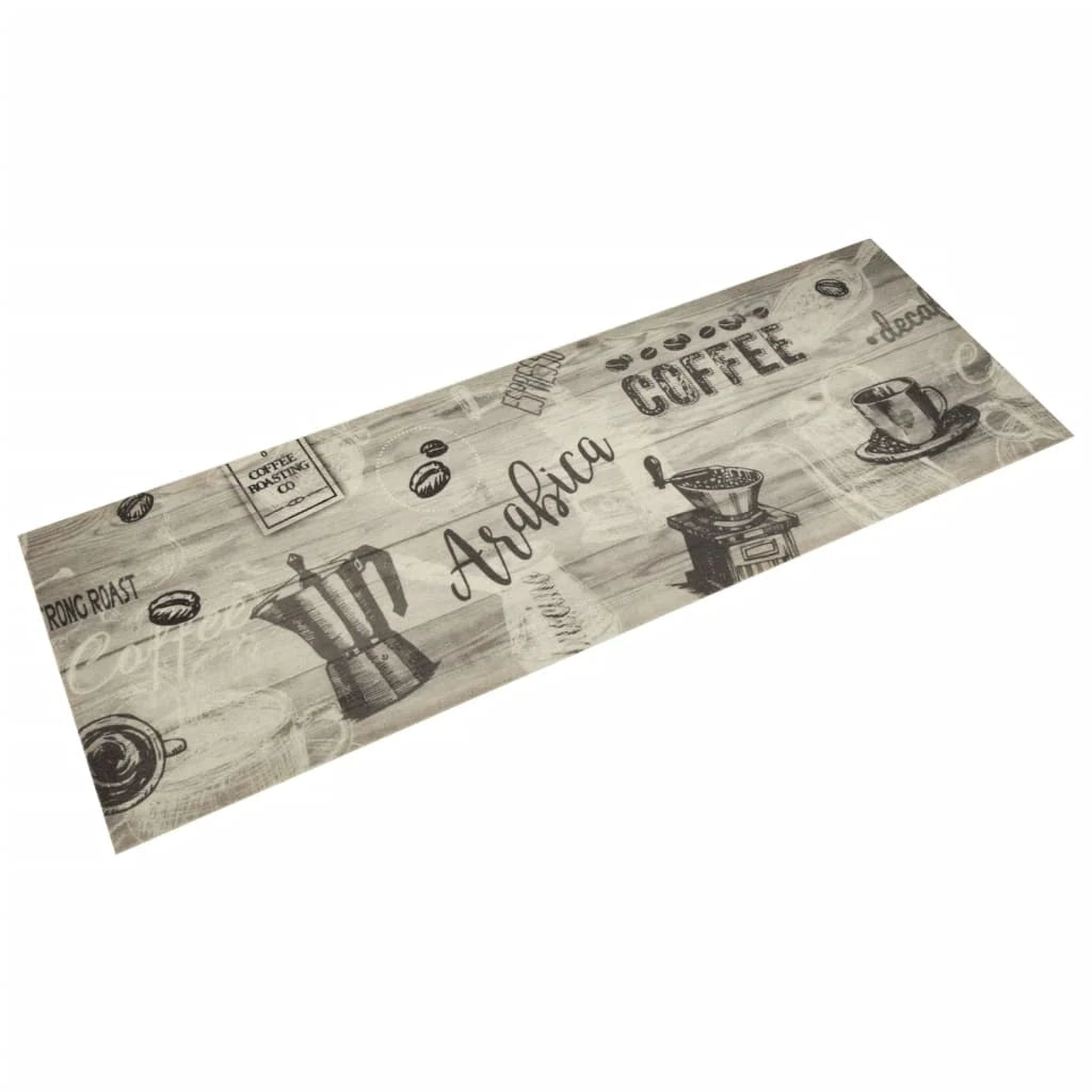 Tappetino da cucina lavabile dal design elegante 180 x 60 cm morbido antiscivolo confortevole al tatto velluto grigio 02_0056421