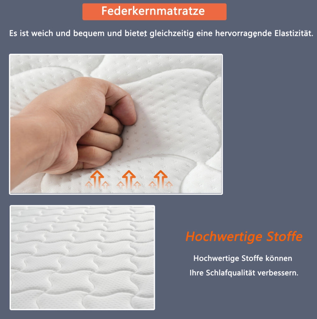 Divano letto estraibile 90/180x190 cm con LED, USB e 2 materassi