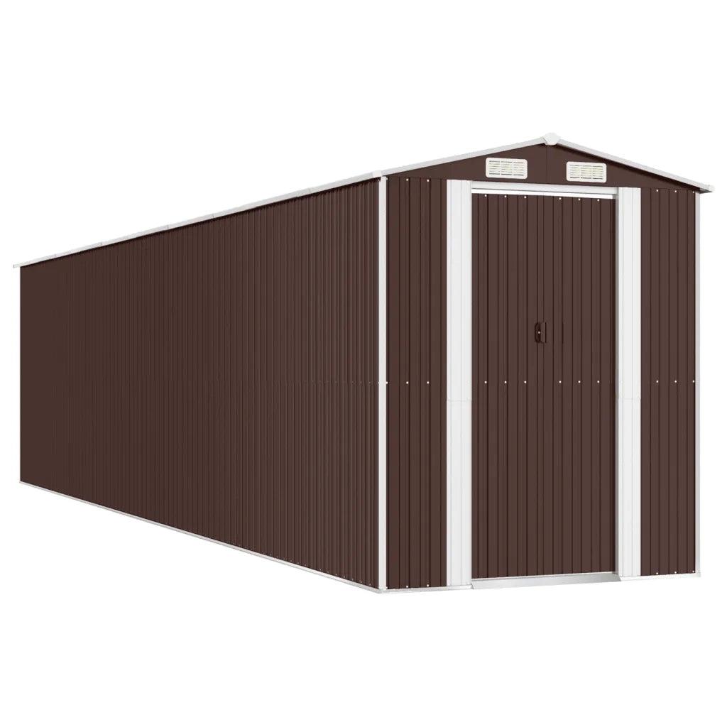 Capanno da Giardino Marrone Scuro 192x855x223cm Acciaio Zincato 3147468