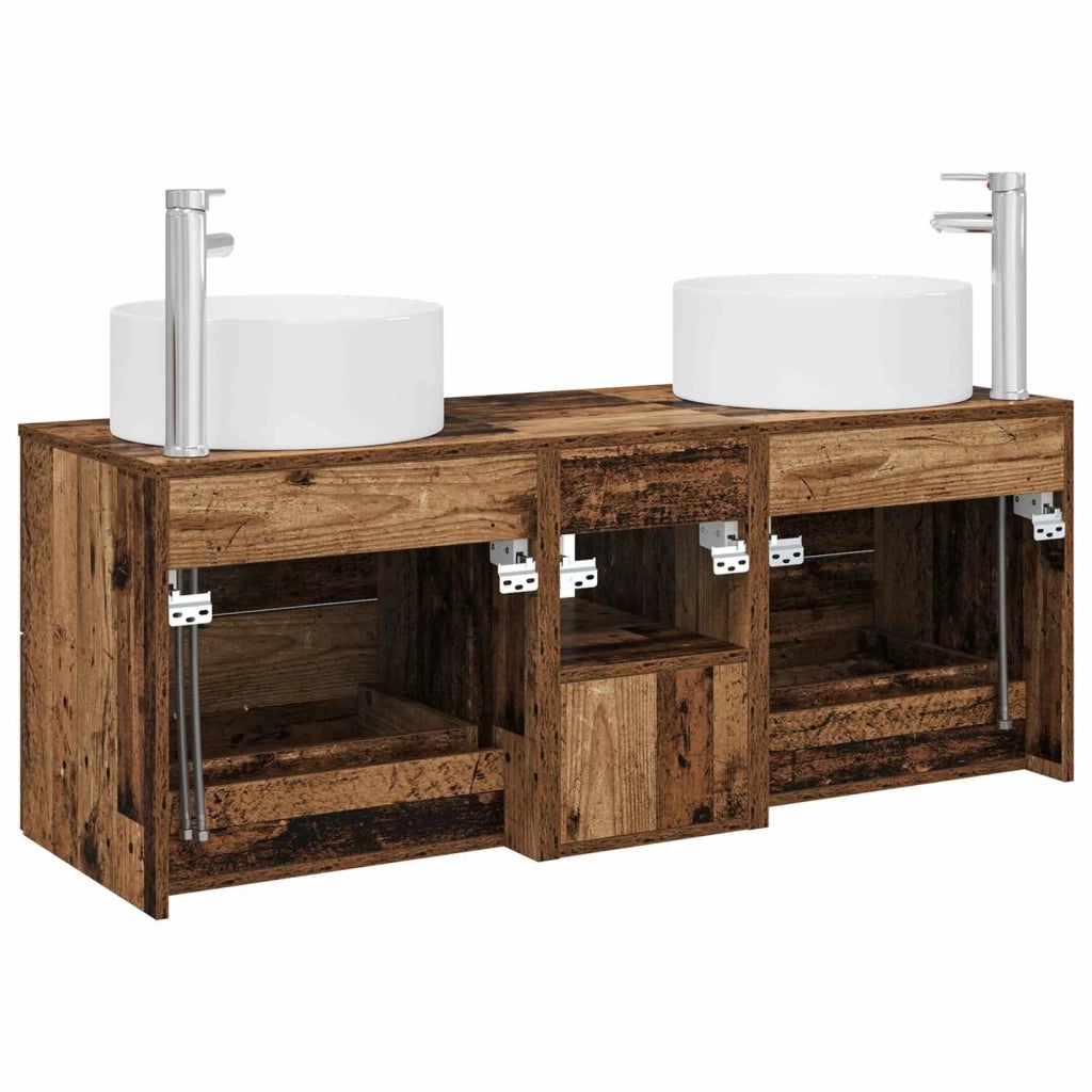 Set di mobili per il bagno 3 pz Legno antico 3405953
