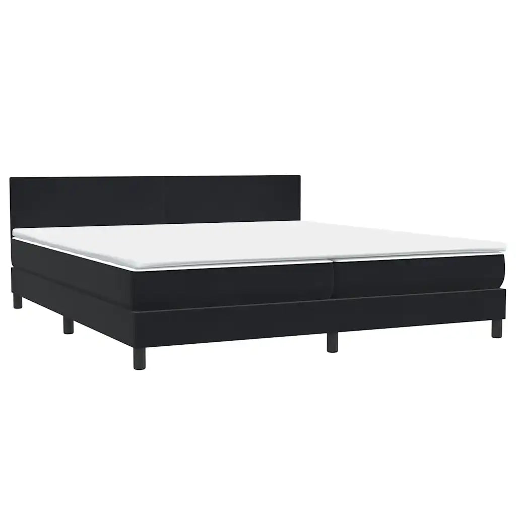 Letto a Molle con Materasso e LED Nero 200x220 cm in Velluto 3316757