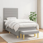 Giroletto a Molle con Materasso Grigio Chiaro 90x200 cm Tessuto cod mxl 64461