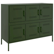 Credenza cassettiera armadio contenitore organizer cucina soggiorno salotto oliva 1005 x 39 x 79 cm acciaio verde 02_0036570