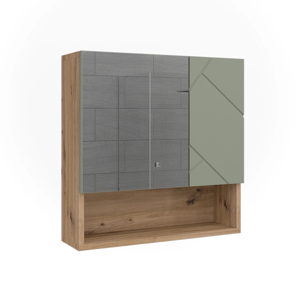 Vicco Specchio contenitore bagno Verde salvia 54 x 55 cm