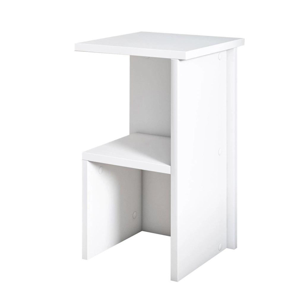 Comodino in legno "Roisin" - 30 x 30 x 50 cm - Bianco