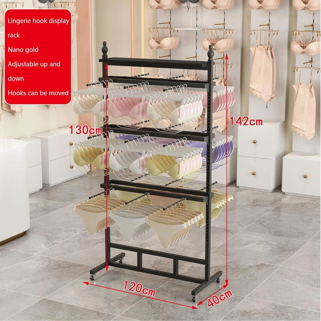 Espositore per Biancheria Intima/Reggiseni Commerciale con ripiano portaoggetti, Organizer salvaspazio per Armadio per Biancheria Intima, Calzini, Accessori, Sciarpe e Guanti, Ripiani per re